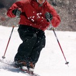 Skier Tyler Ty Peterson skiing MT. Hood